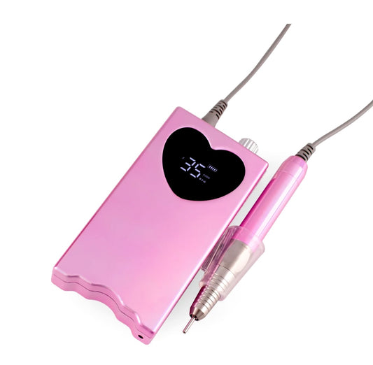 Pink heart screen electric nail file