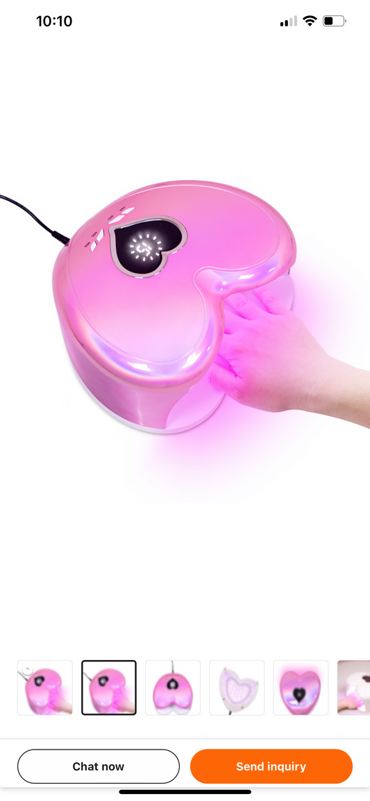 Pink-Chome Heart UV/LED Lamp